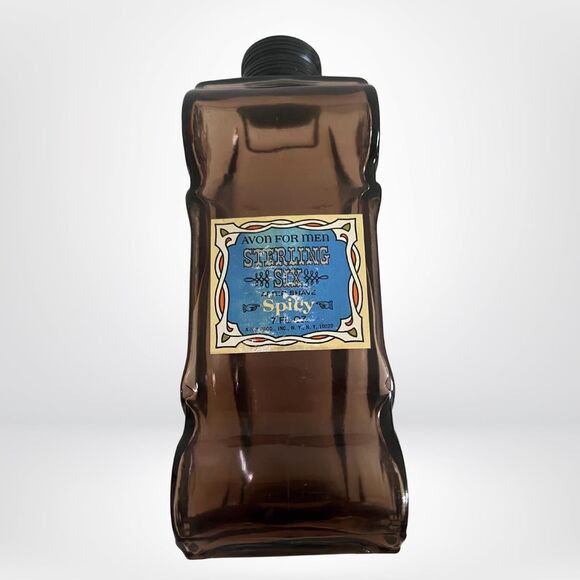 Avon Collectible 1967 Sterling Six Brown Glass Decanter | Gift item | Home Decor - Picture 3 of 4